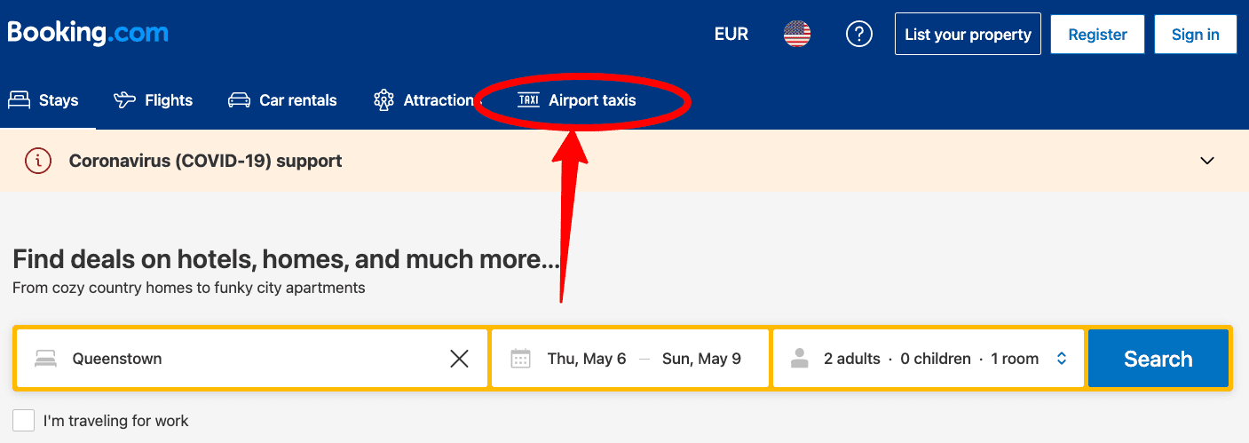 booking.com taxi